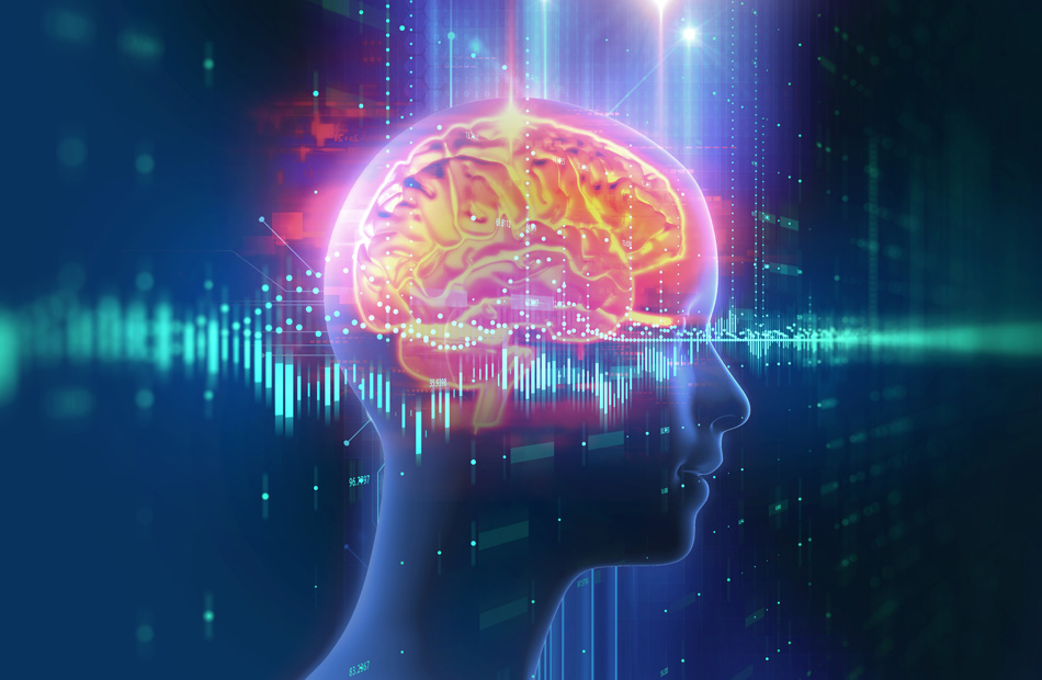 Digital illustration of brain activity visualization