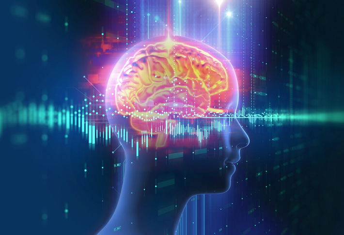 Digital illustration of brain activity visualization
