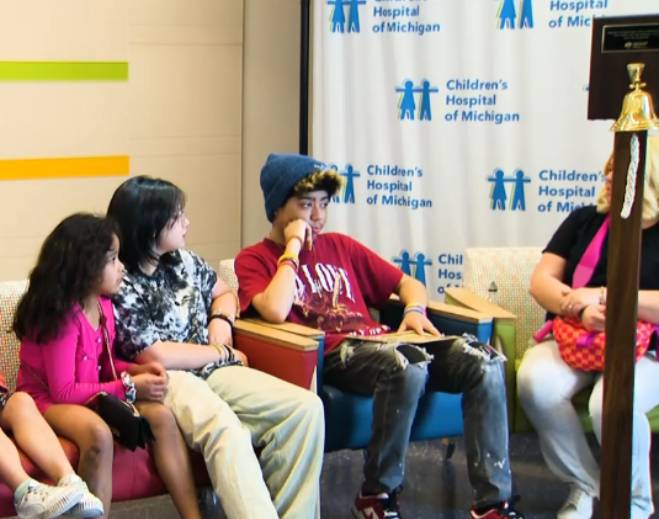 Children seated during hospital event