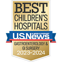 U.S. News & World Report Best Children's Hospitals Gastroenterology & GI Surgery 2023-24